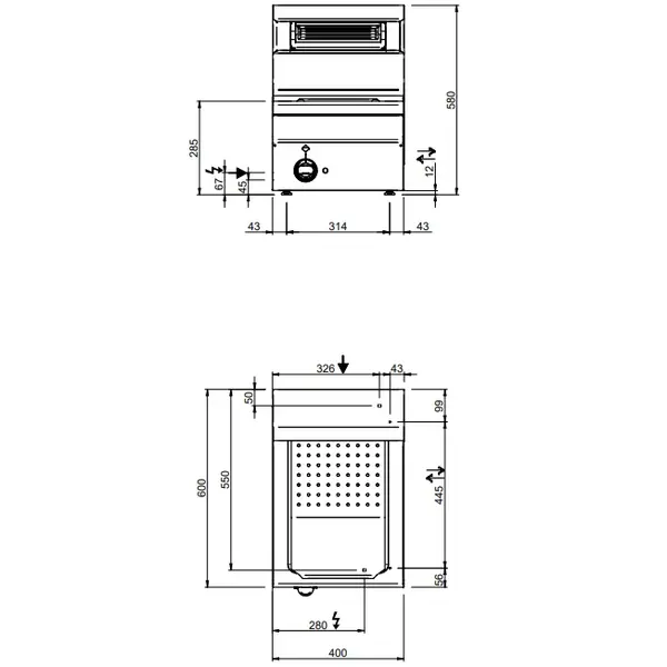 Friet-Warmhouder | MINIMA 600 | 1kW (230V) | 400x600x270(h)mm