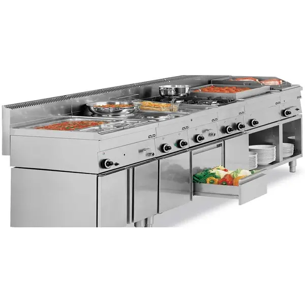 Bain-Marie | MINIMA 600 | Gas | 5kW | Aftapkraan | Piëzo Ontsteking | 600x600x270(h)mm