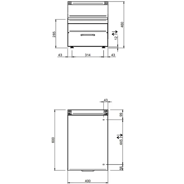Neutrale Werkunit | MINIMA 600 | Lade | 400x600x270(h)mm