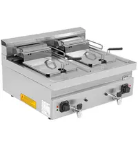 UNNI-COOKING Friteuse | 700 SERIE | Elektrisch | 12+12L | 100°C/180°C | 18kW (400V) | Aftapkranen | 800x700x370(h)mm