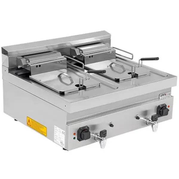 Friteuse | 700 SERIE | Elektrisch | 12+12L | 100°C/180°C | 18kW (400V) | Aftapkranen | 800x700x370(h)mm