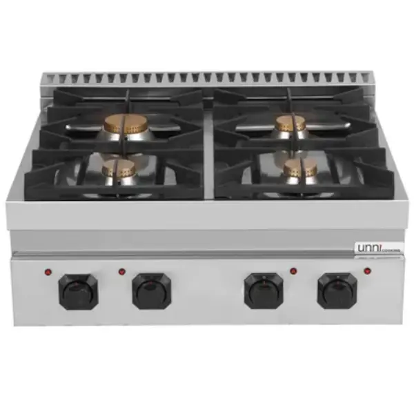 Fornuis | 700 SERIE | Gas | 4 Branders (3x 6.5kW, 1x 9kW) | Waakvlam | 800x700x350(h)mm