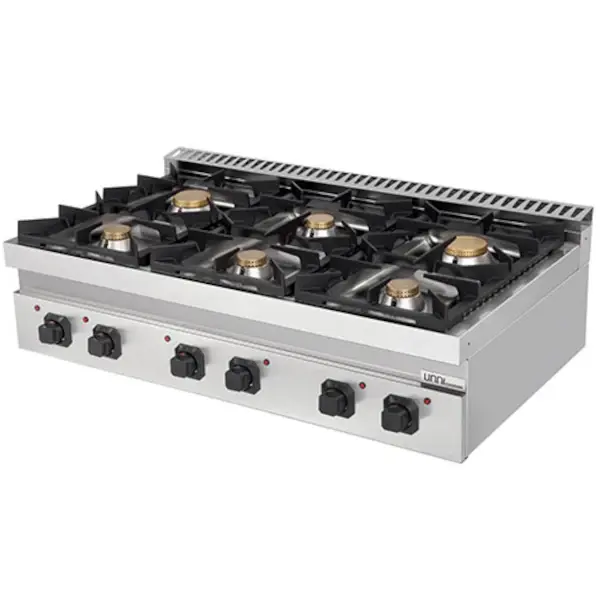 Fornuis | 700 SERIE | Gas | 6 Branders (3x 6.5kW, 3x 9kW) | Waakvlam | 1200x700x350(h)mm