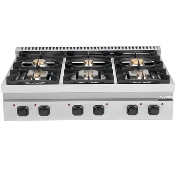 Fornuis | 700 SERIE | Gas | 6 Branders (3x 6.5kW, 3x 9kW) | Waakvlam | 1200x700x350(h)mm