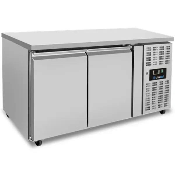 Koelwerkbank | 282L | 2 Deuren (1/1 GN) | +2°C/+8°C | Geforceerd | Wielen (Geremd) | 1390x700x850/950(h)mm