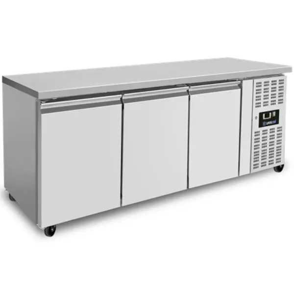 Koelwerkbank | 417L | 3 Deuren (1/1 GN) | +2°C/+8°C | Geforceerd | Wielen (Geremd) | 1790x700x850/950(h)mm