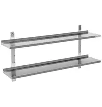 UNNINOX Wandschap | RVS | 2 Niveaus | Verstelbare Hoogte | Incl. Wandbevestiging | 1800x400x700(h)mm