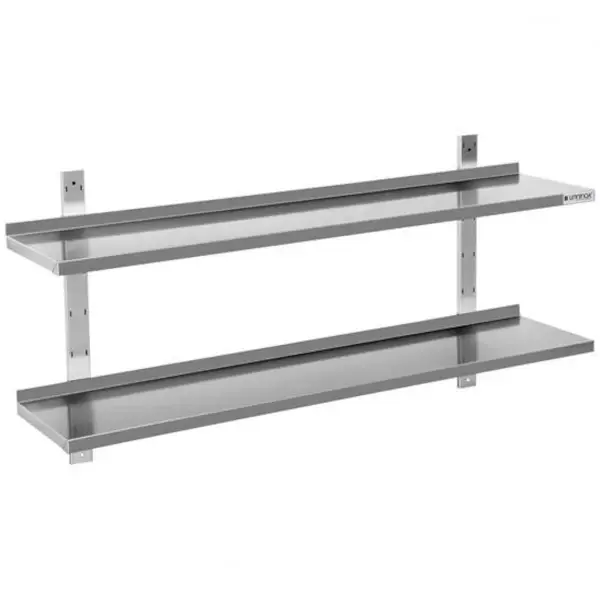 Wandschap | RVS | 2 Niveaus | Verstelbare Hoogte | Incl. Wandbevestiging | 1800x400x700(h)mm