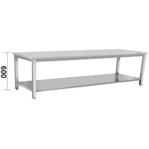 Werktafel | RVS | Laag Model | Bodemschap | Diepte 700 | Hoogte 600 | Breedte 400-1600