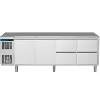 Alpeninox Koelwerkbank | CRIO SMART | 560L | 2 Deuren + 4 Laden (1/1 GN) | -2°C/+10°C | Geforceerd | App | Zonder Werkblad | 2153x700x800(h)mm