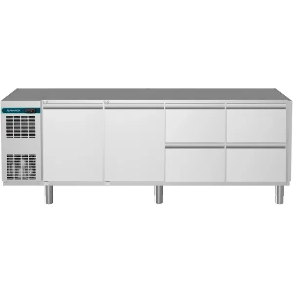 Koelwerkbank | CRIO SMART | 560L | 2 Deuren + 4 Laden (1/1 GN) | -2°C/+10°C | Geforceerd | App | Zonder Werkblad | 2153x700x800(h)mm