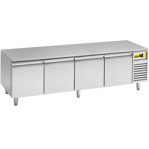 Koelwerkbank | Laag Model | 389L | 4 Laden (1/1 GN) | +2°C/+8°C | Geforceerd | 2000x700x660/730(h)mm