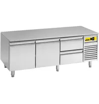 NordCap Koelwerkbank | Laag Model | 286L | 4 Laden (1/1 GN) | +2°C/+8°C | Geforceerd | 1600x700x660/730(h)mm