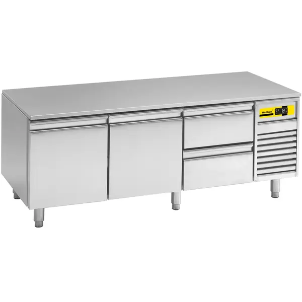 Koelwerkbank | Laag Model | 286L | 4 Laden (1/1 GN) | +2°C/+8°C | Geforceerd | 1600x700x660/730(h)mm