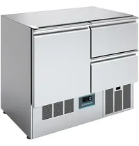 Alpeninox Koelwerkbank | 250L | 1 Deur + 2 Laden (1/1 GN) | 0°C/+10°C | Geforceerd | Zonder Werkblad | 950x674x809(h)mm