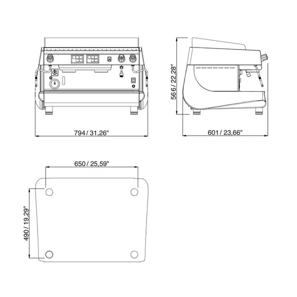 Espressomachine | CHIARA GIESSE | Wit | Automatisch | 2 Groepen | Boiler 11L | Digitaal | 230V | 794x601x566(h)mm