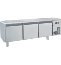 NordCap Koelwerkbank | Laag Model | 220L | 3 Deuren (1/1 GN) | -2°C/+8°C | Geforceerd | Temperatuuralarm | Vochtigheid Instelbaar | Zonder Werkblad | 1600x630x610/660(h)mm