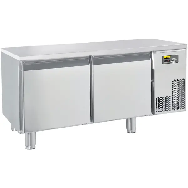 Vrieswerkbank | Laag Model | 140L | 2 Deuren (1/1 GN) | -15°C/-20°C | Geforceerd | Temperatuuralarm | Vochtigheid Instelbaar | Zonder Werkblad | 1200x630x610/660(h)mm