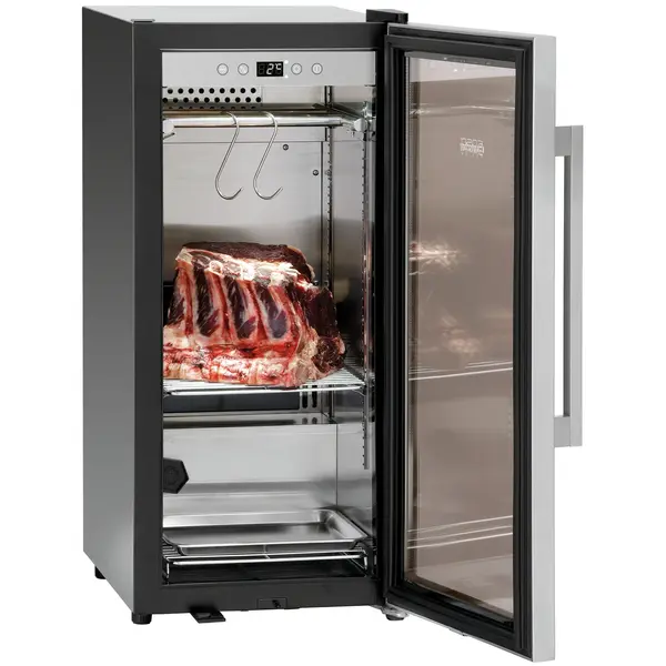 Dry Aging Kast | 63L | Zwart | +2°C/+14°C | Geforceerd | Vochtigheid Instelbaar | 395x605x880(h)mm