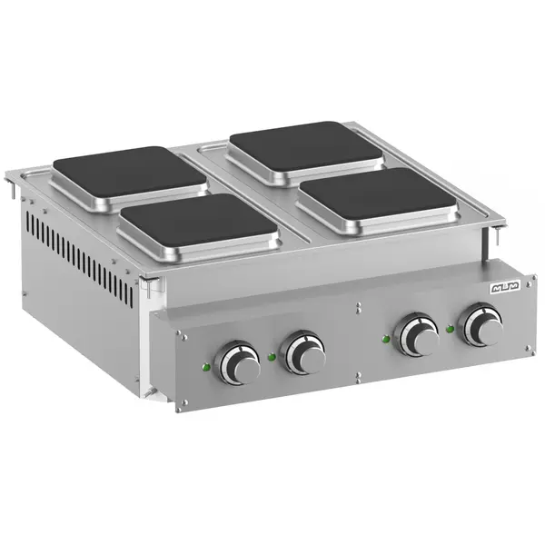 Fornuis | DROP-IN | Elektrisch | 4 Kookpunten (220x220) | 10.4kW (400V) | 700x625x250(h)mm