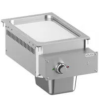 MBM Italy Inbouw Bak-/Grillplaat | DROP-IN | Elektrisch | Glad Oppervlak 330x540 (Verchroomd) | 5kW (400V) | 400x625x250(h)mm