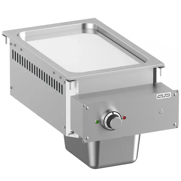 Inbouw Bak-/Grillplaat | DROP-IN | Elektrisch | Glad Oppervlak 330x540 (Verchroomd) | 5kW (400V) | 400x625x250(h)mm