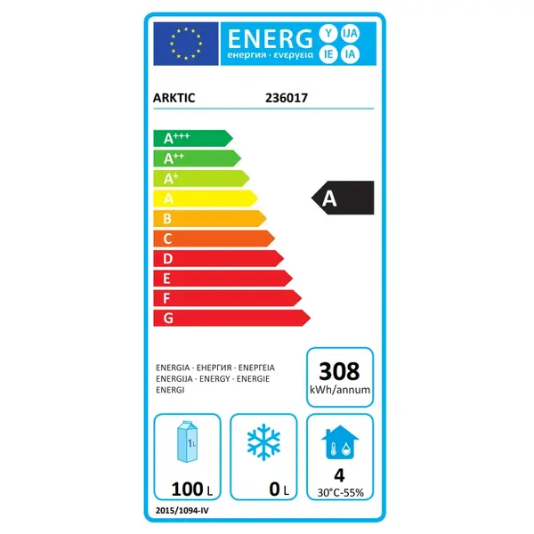 Koelkast | BudgetLine | 200L | RVS | 0°C/+8°C | Statisch + Ventilator | Deuralarm | 598x623x838(h)mm
