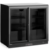 Arktic by HENDI Barkoelkast | 198L | Zwart | 0°C/+10°C | Statisch + Ventilator | Schuifdeuren | 900x520x870(h)mm