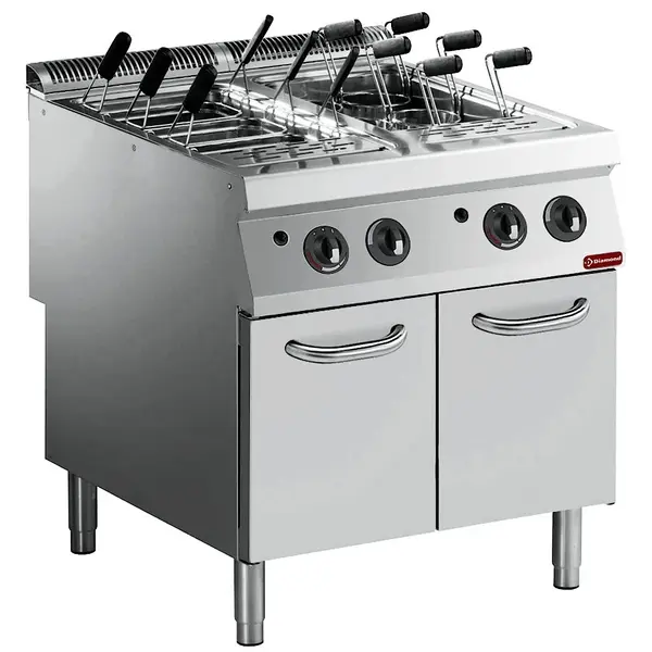 Pastakoker | MAXIMA 900+ | Gas | 2x 40L | 32.6kW | Piëzo Ontsteking | Vulkranen + Aftapkranen | 800x900x851/908(h)mm