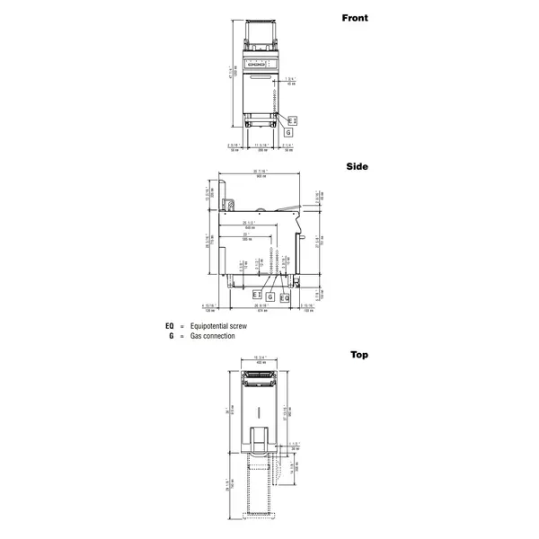 Friteuse | MAXIMA 900+ | Gas | 23L | 120°C/190°C | 26kW | Elektrische Ontsteking (230V) | Aftapkraan | Digitaal | Automatische Filtering | 400x900x851/1200(h)mm