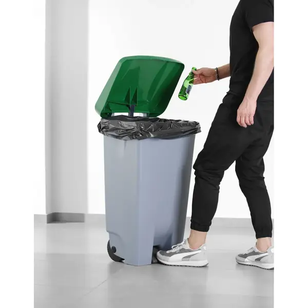 Rolcontainer | Kunststof | Lichtgrijs | 120L | Open | Wielen | 510x425x875(h)mm