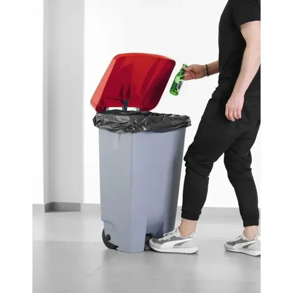 Deksel | Kunststof | Rood | HENDI Rolcontainer HEN-873458 | 505x415mm