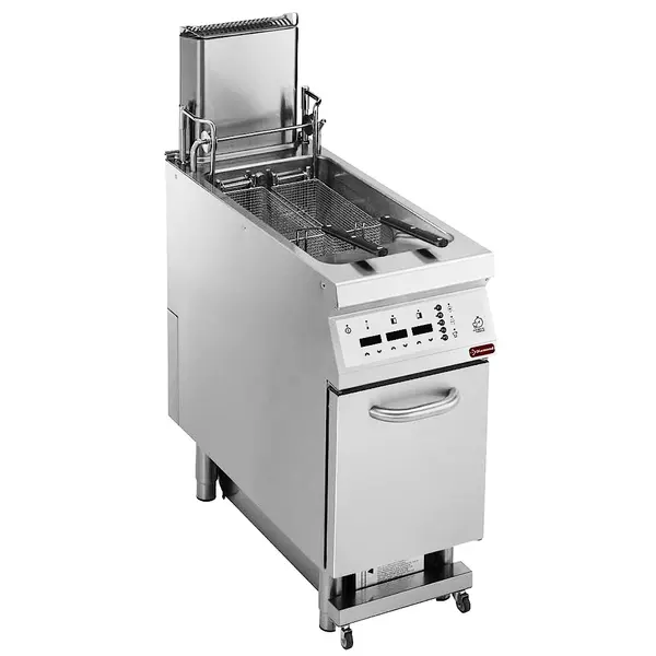 Automatische Friteuse | MAXIMA 900+ | Elektrisch | 23L | 105°C/185°C | 18kW (400V) | Aftapkraan | Digitaal | Automatische Mandlift + Filtering | 400x900x851/1200(h)mm