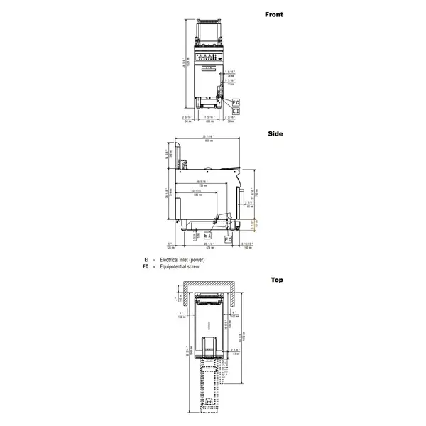 Automatische Friteuse | MAXIMA 900+ | Elektrisch | 23L | 105°C/185°C | 18kW (400V) | Aftapkraan | Digitaal | Automatische Mandlift + Filtering | 400x900x851/1200(h)mm