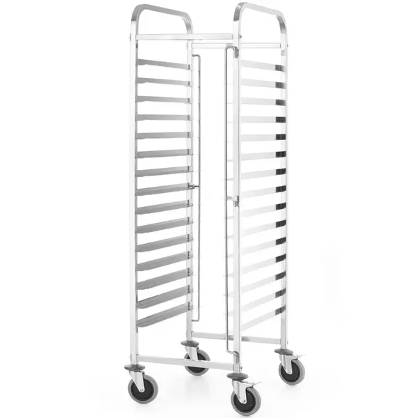 Regaalwagen | KitchenLine | RVS | 15 Etages (EN600x400) | Wielen (Geremd) | 470x620x1735(h)mm