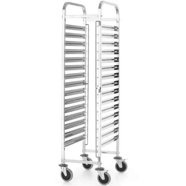 Regaalwagen | KitchenLine | RVS | 15 Etages (1/1 GN) | Wielen (Geremd) | 380x550x1705(h)mm