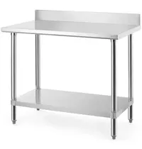 HENDI Werktafel | BudgetLine | RVS | Bodemschap | Diepte 600 | Hoogte 950 | Breedte 1000-1800 | Achteropstand | Zelfmontage