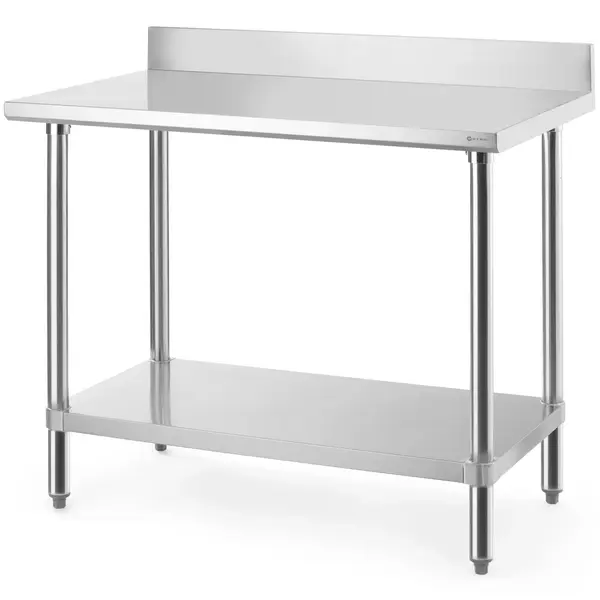 Werktafel | BudgetLine | RVS | Bodemschap | Diepte 600 | Hoogte 950 | Breedte 1000-1800 | Achteropstand | Zelfmontage