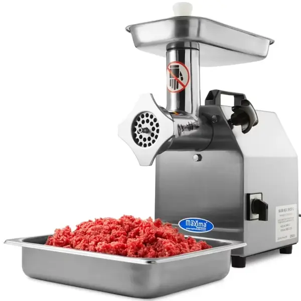 Vlees-/Gehaktmolen | Mes N°12 (Ø120mm) | 120kg/u | Verwijderbare Kop | 0.75kW (230V) | Incl. 2 Roosters (Ø6/8mm) | 240x420x445(h)mm