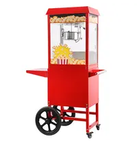 HENDI Popcornmachine + Onderstel | Rood | 1.16kW (230V) | Interne Verlichting | Wielen (Geremd) | 940x510x1553(h)mm 