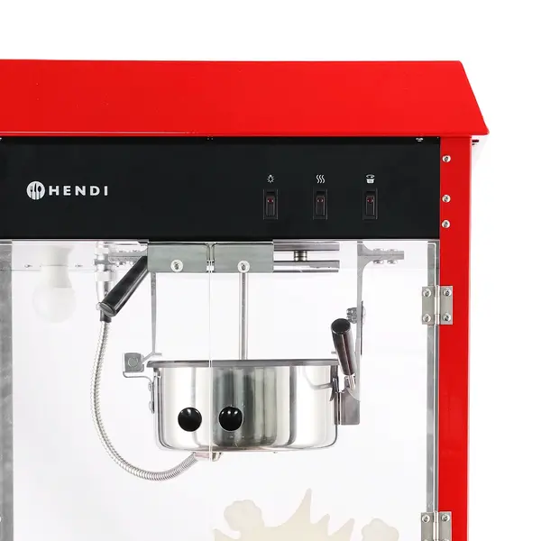 Popcornmachine + Onderstel | Rood | 1.16kW (230V) | Interne Verlichting | Wielen (Geremd) | 940x510x1553(h)mm