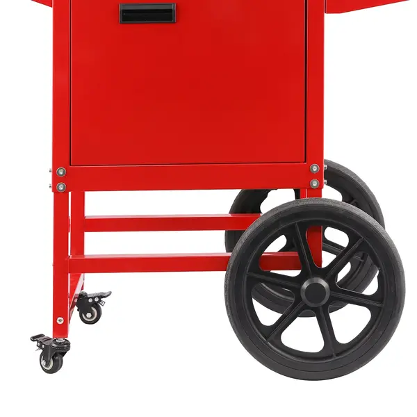 Popcornmachine + Onderstel | Rood | 1.16kW (230V) | Interne Verlichting | Wielen (Geremd) | 940x510x1553(h)mm