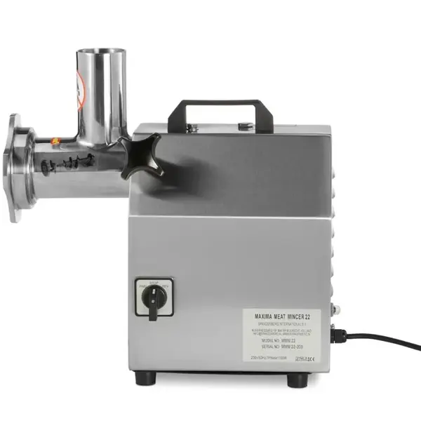 Vlees-/Gehaktmolen | Mes N°22 (Ø220mm) | 220kg/u | Verwijderbare Kop | 0.75kW (230V) | Incl. 2 Roosters (Ø6/8mm) | 240x465x465(h)mm