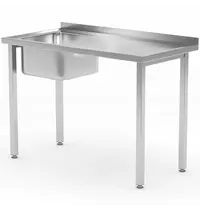 HENDI Spoeltafel | KitchenLine | RVS | 1 Spoelbak (Links) | Achteropstand | Zelfmontage | 1000x600x850/890(h)mm