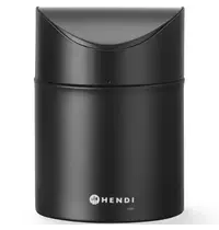 HENDI Tafelafvalbak | Metaal | Zwart | 1.2L | Tuimeldeksel | Ø120x165(h)mm