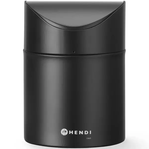 Tafelafvalbak | Metaal | Zwart | 1.2L | Tuimeldeksel | Ø120x165(h)mm