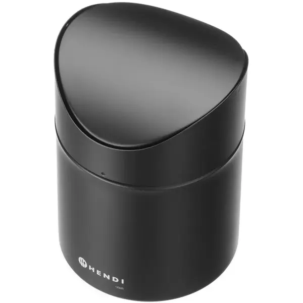 Tafelafvalbak | Metaal | Zwart | 1.2L | Tuimeldeksel | Ø120x165(h)mm