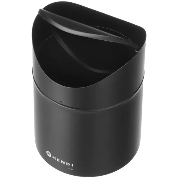 Tafelafvalbak | Metaal | Zwart | 1.2L | Tuimeldeksel | Ø120x165(h)mm
