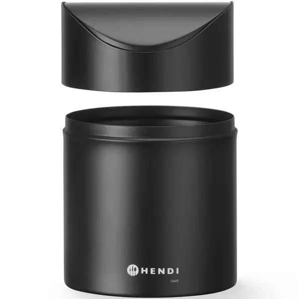 Tafelafvalbak | Metaal | Zwart | 1.2L | Tuimeldeksel | Ø120x165(h)mm