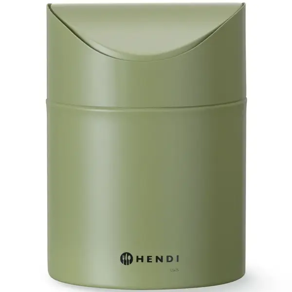 Tafelafvalbak | Metaal | Groen | 1.2L | Tuimeldeksel | Ø120x165(h)mm